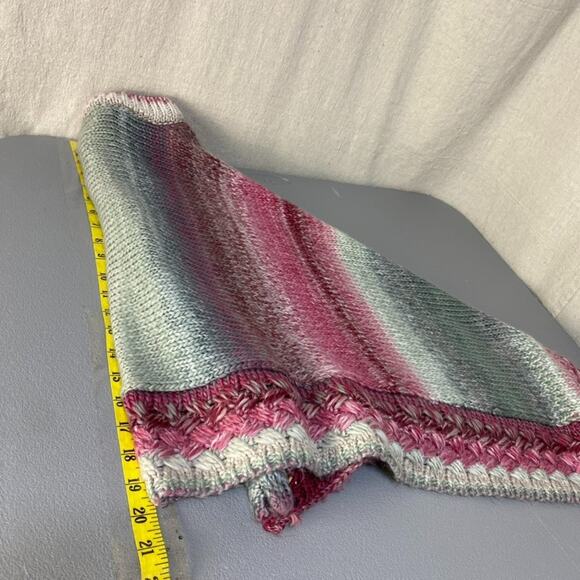 Simply Noelle Womens Y2K Knit Poncho One Size Button Up Sweater Rainbow Layers - Picture 8 of 10